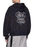 Back View - Click To Enlarge - WE11DONE - Washed Gothic Logo Cotton Zip Up Hoodie
