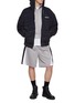 Figure View - Click To Enlarge - WE11DONE - Washed Gothic Logo Cotton Zip Up Hoodie