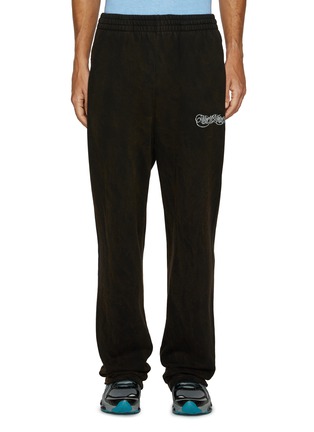 Main View - Click To Enlarge - WE11DONE - Gothic Logo Washed Cotton Sweatpants