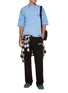 Figure View - Click To Enlarge - WE11DONE - Gothic Logo Washed Cotton Sweatpants