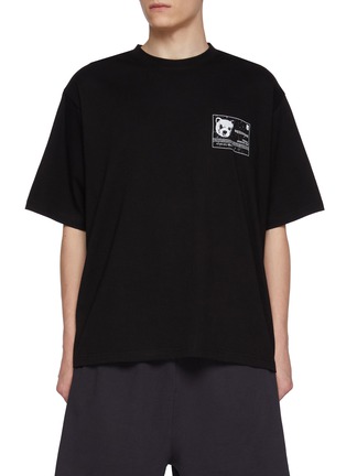 Main View - Click To Enlarge - WE11DONE - Teddy ID Graphic Cotton T-Shirt