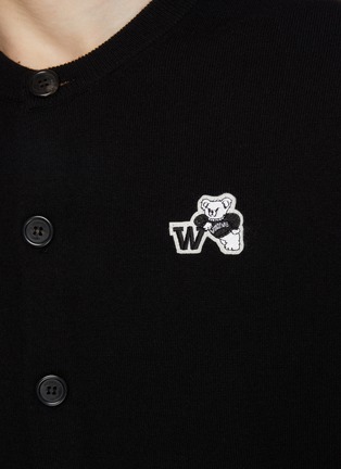 - WE11DONE - Teddy Patch Merino Wool Cardigan