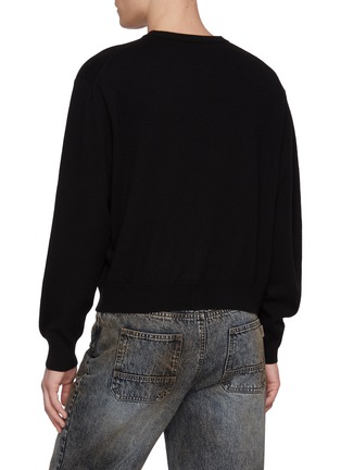 Back View - Click To Enlarge - WE11DONE - Teddy Patch Merino Wool Cardigan