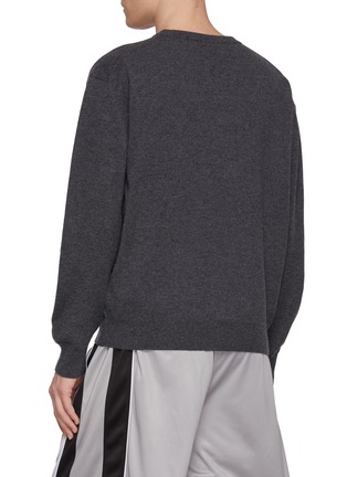 Back View - Click To Enlarge - WE11DONE - Tape Logo Merino Wool Sweater