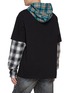 Back View - Click To Enlarge - WE11DONE - Patchwork Hooded Cotton Jersey T-Shirt