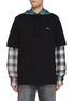 Main View - Click To Enlarge - WE11DONE - Patchwork Hooded Cotton Jersey T-Shirt
