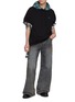 Figure View - Click To Enlarge - WE11DONE - Patchwork Hooded Cotton Jersey T-Shirt