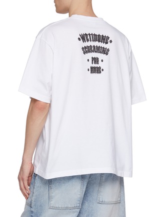Back View - Click To Enlarge - WE11DONE - Black Cat Poster Graphic Cotton T-Shirt