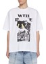 Main View - Click To Enlarge - WE11DONE - Black Cat Poster Graphic Cotton T-Shirt