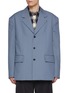 Main View - Click To Enlarge - WE11DONE - Single Breasted Door Knocker Tab Wool Blend Blazer
