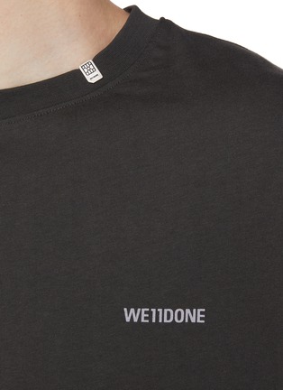  - WE11DONE - Two Tone Long Sleeve Cotton Jersey T-Shirt