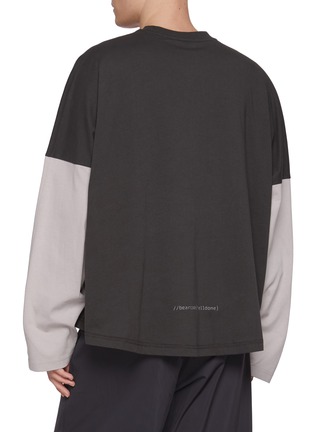 Back View - Click To Enlarge - WE11DONE - Two Tone Long Sleeve Cotton Jersey T-Shirt