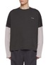 Main View - Click To Enlarge - WE11DONE - Two Tone Long Sleeve Cotton Jersey T-Shirt