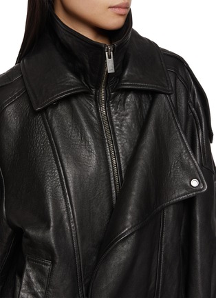  - NOIR - Mid Length Leather Jacket