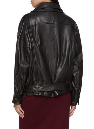 Back View - Click To Enlarge - NOIR - Mid Length Leather Jacket