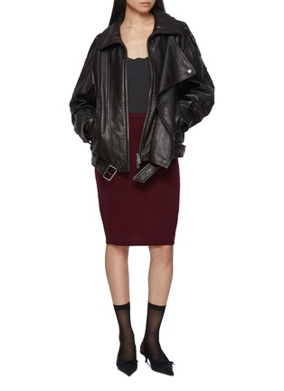Figure View - Click To Enlarge - NOIR - Mid Length Leather Jacket