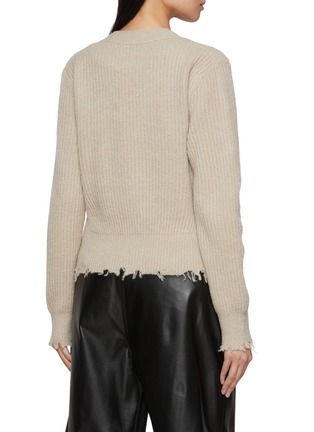 Back View - Click To Enlarge - NOIR - Long Sleeve V-Neck Cardigan