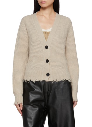 Main View - Click To Enlarge - NOIR - Long Sleeve V-Neck Cardigan