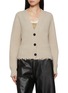 Main View - Click To Enlarge - NOIR - Long Sleeve V-Neck Cardigan