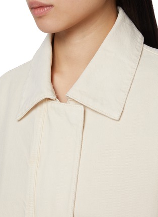 Detail View - Click To Enlarge - NOIR - Removable Contrast Collar Denim Jacket