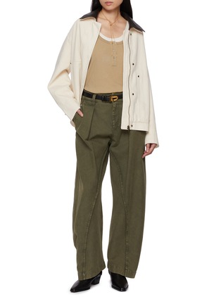 Figure View - Click To Enlarge - NOIR - Removable Contrast Collar Denim Jacket