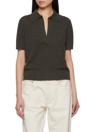 Main View - Click To Enlarge - NOIR - V-Neck Wool Cashmere Knit Top
