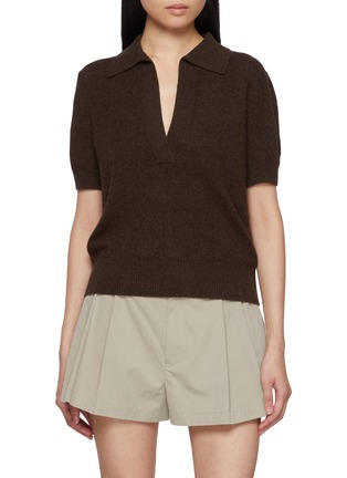 Main View - Click To Enlarge - NOIR - V-Neck Wool Cashmere Knit Top
