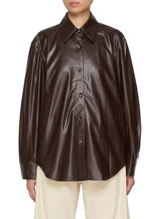 Main View - Click To Enlarge - EDITION - Point Collar Faux Leather Jacket