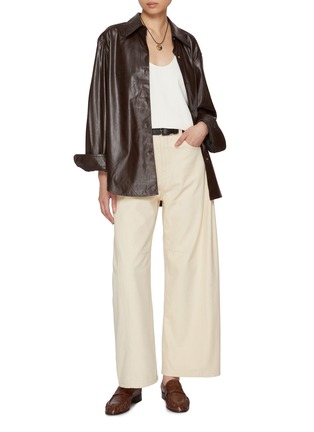 Figure View - Click To Enlarge - EDITION - Point Collar Faux Leather Jacket