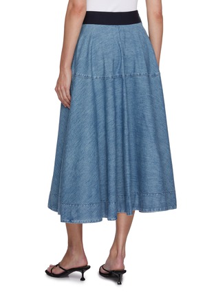 Back View - Click To Enlarge - EDITION - Flared Denim Maxi Skirt
