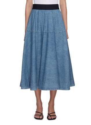 Main View - Click To Enlarge - EDITION - Flared Denim Maxi Skirt