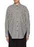 Main View - Click To Enlarge - EDITION - Chequered Curved Hem Shirt