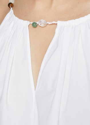  - EDITION - Draped Beaded Strap Cotton Vest