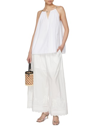 Figure View - Click To Enlarge - EDITION - Draped Beaded Strap Cotton Vest