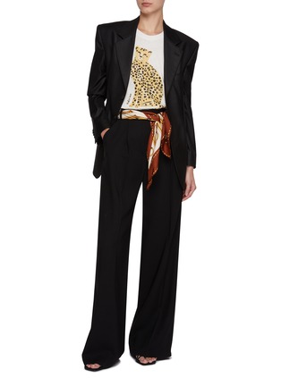 Figure View - Click To Enlarge - EDITION - Cheetah Graphic Linen Cotton T-Shirt