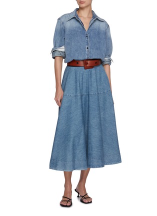 Figure View - Click To Enlarge - EDITION - Cotton Silk Denim Shirt Jacket