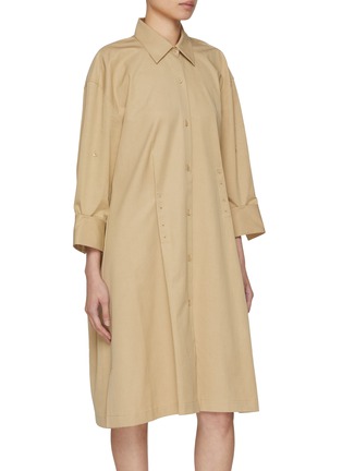 Detail View - Click To Enlarge - EDITION - Long Sleeve Draped Shirt Dress