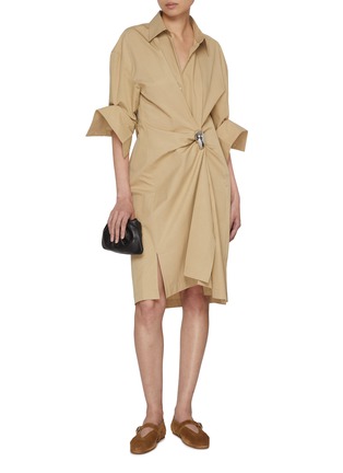 Figure View - Click To Enlarge - EDITION - Long Sleeve Draped Shirt Dress