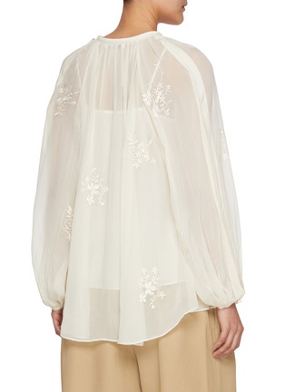 Back View - Click To Enlarge - EDITION - Balloon Sleeve Silk Blouse