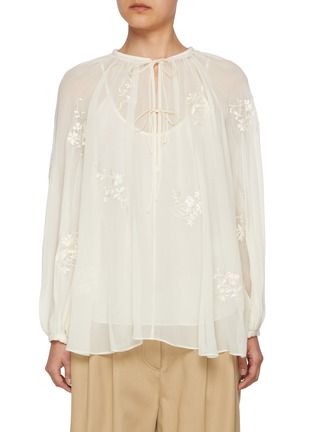 Main View - Click To Enlarge - EDITION - Balloon Sleeve Silk Blouse