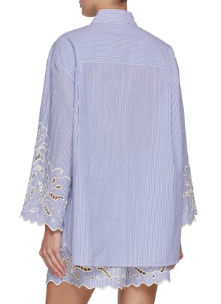 Back View - Click To Enlarge - EDITION - Embroidered Striped Cotton Shirt