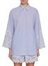 Main View - Click To Enlarge - EDITION - Embroidered Striped Cotton Shirt