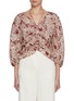 Main View - Click To Enlarge - EDITION - Balloon Sleeves V-Neck Cotton Blouse