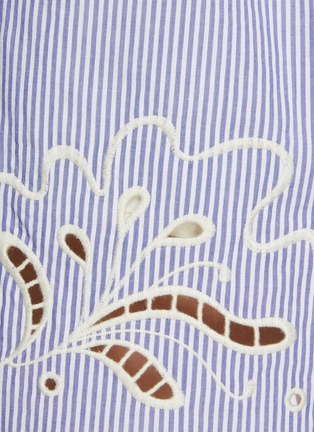  - EDITION - Embroidered Striped Drawstring Cotton Shorts