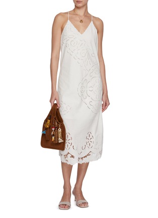 Figure View - Click To Enlarge - EDITION - Sleeveless Embroidered Linen Cotton Dress