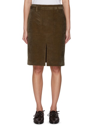 Main View - Click To Enlarge - EDITION - Front Slit Belted Midi Skirt
