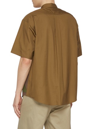 Back View - Click To Enlarge - TOMORROWLAND - Tokiko Bias Patchwork Cotton Shirt