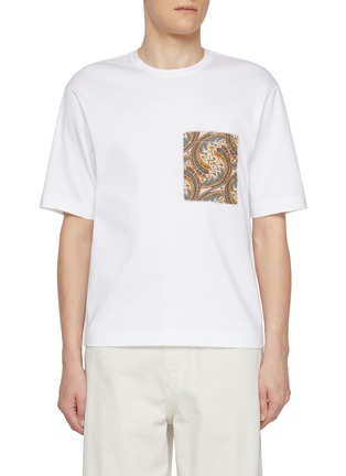 Main View - Click To Enlarge - TOMORROWLAND - Kamikaze Contrast Paisley Pocket Cotton T-shirt