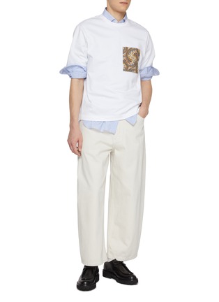 Figure View - Click To Enlarge - TOMORROWLAND - Kamikaze Contrast Paisley Pocket Cotton T-shirt