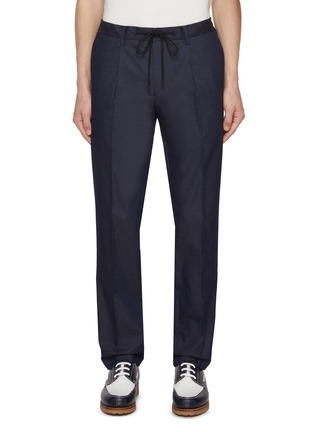 Main View - Click To Enlarge - TOMORROWLAND - Drawstring Satin Cotton Denim Effect Pants